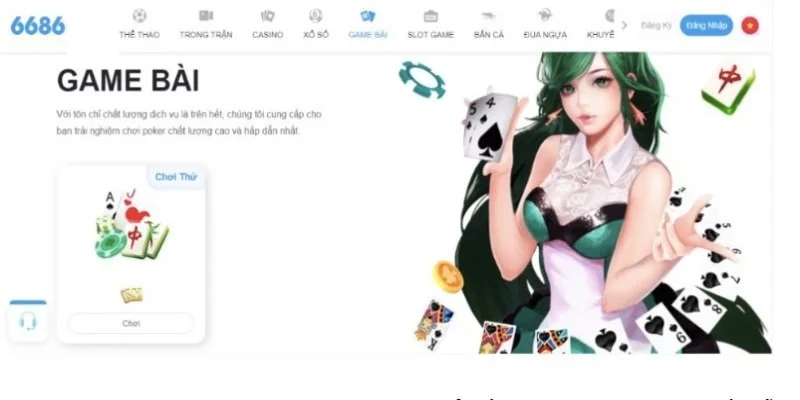 Trò chơi game bài được thiết kế với đồ họa đẹp mắt