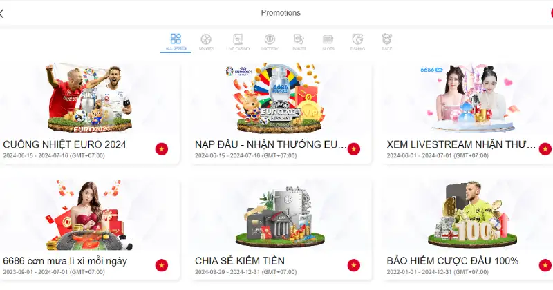 Đa dạng chương trình khuyến mãi hấp dẫn trên 6686